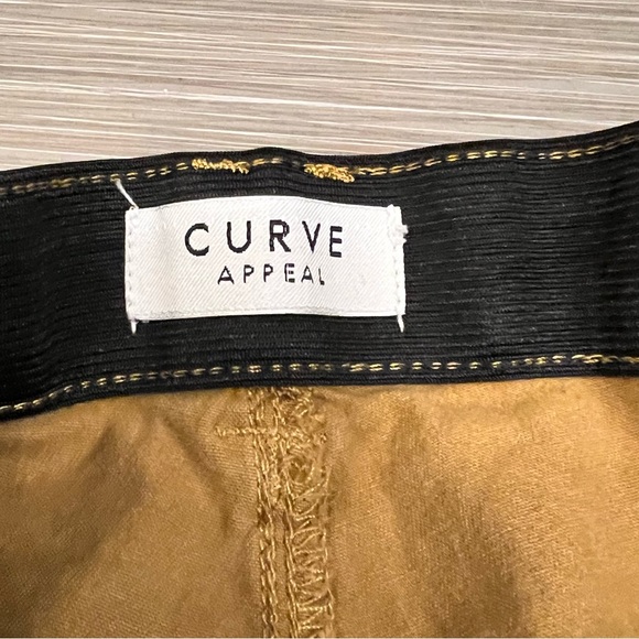Curve Appeal Mustard Yellow Gold Jeans Pants ankle cropped - Picture 6 of 9
